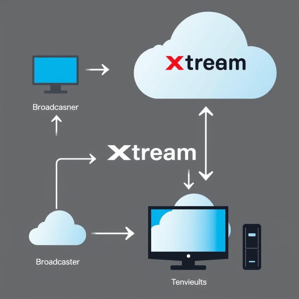 Diagram showing how Xtream IPTV works with content delivery networks