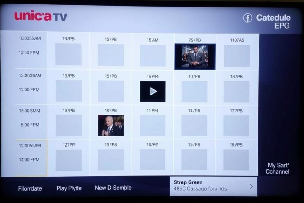 Electronic Program Guide interface on Xtream IPTV
