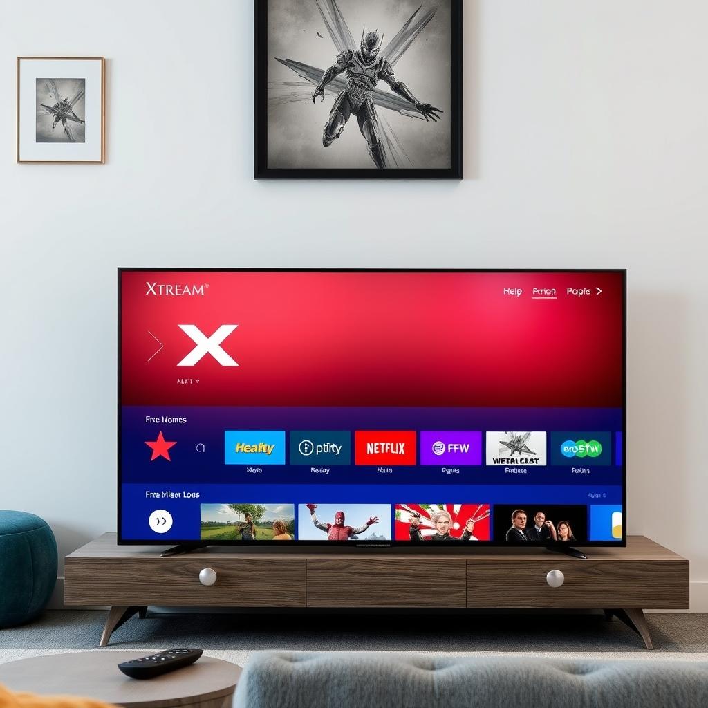 Smart TV running Xtream IPTV application